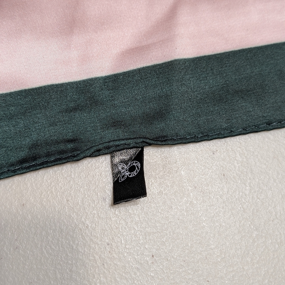Pink and green whimsical silly cats in costumes silky polyester scarf - Picture 9 of 10